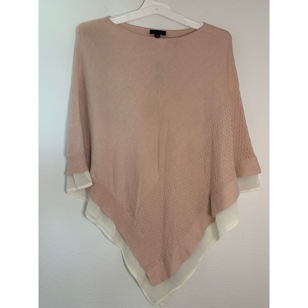 The Limited Blush Pink Asymmetric Layered Poncho Sweater XS/S New